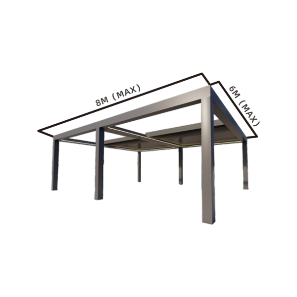 Adjustable & Retractable Louvered Pergola 6m x 8m