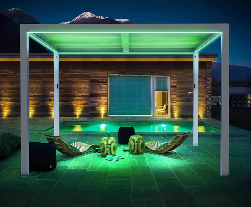 Aluminum Pergola with Led Lighting