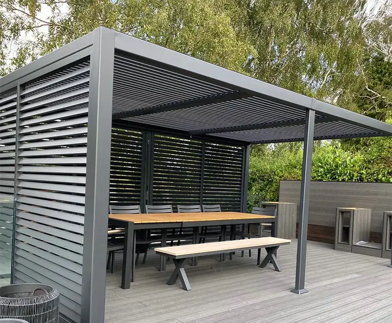 Aluminum Pergola with Privacy Screens