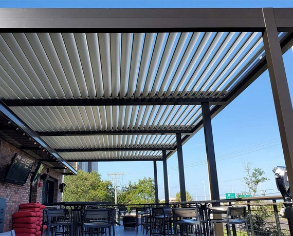 Angled Partway Adjustable Louvered Pergola