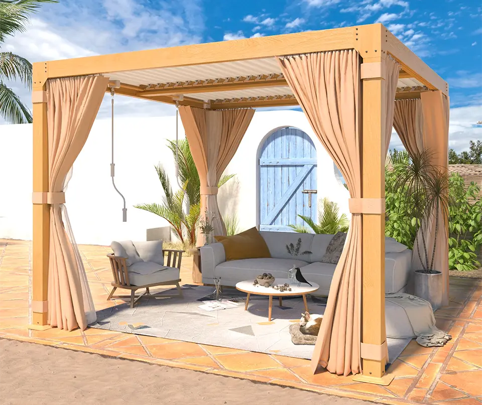 Beige Aluminum Pergola