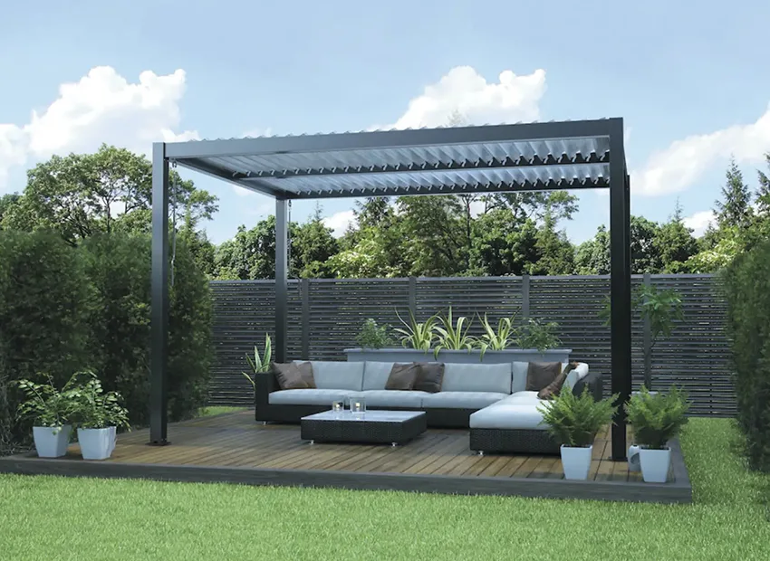 Manual Louvered Pergola Aluminum Alloy Structure