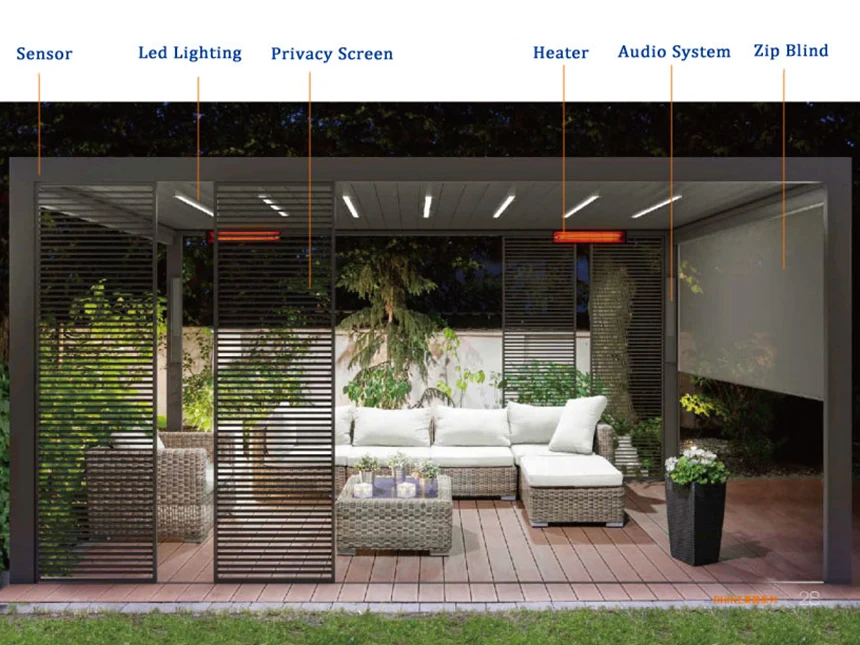 Motorized Adjustable Louvered Pergola Additional Accessories