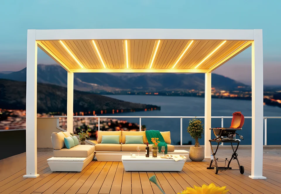 Retractable Louvered Pergola Lighting System