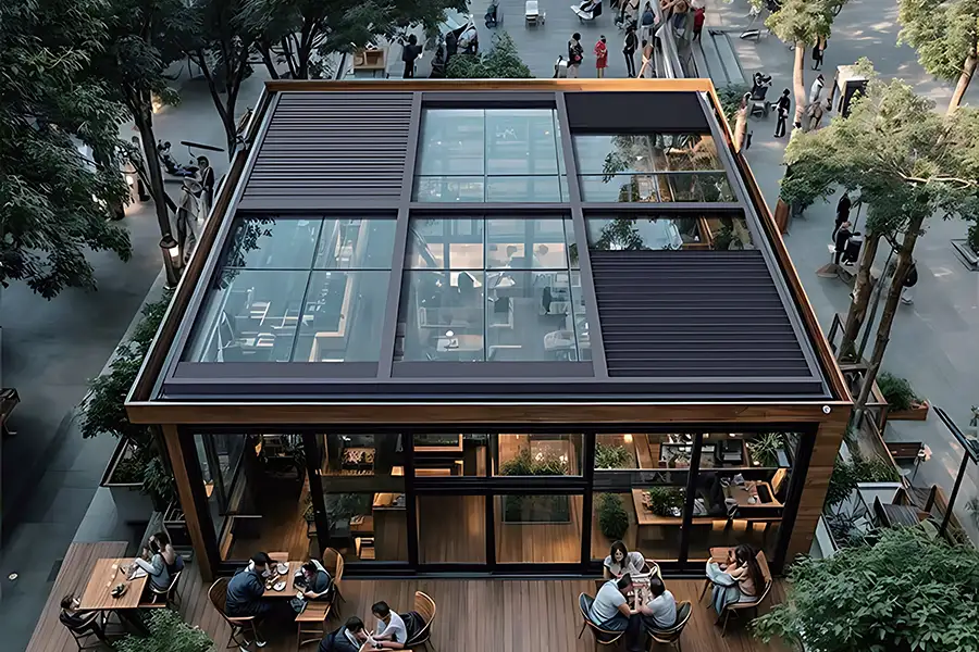 Retractable Roof Shutter for Restaurants