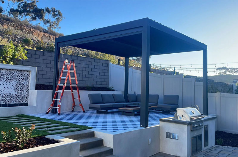 Aluminum Louvered Pergola Installation