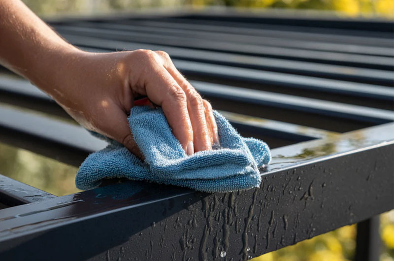 Aluminum Louvered Pergola Surface Cleaning