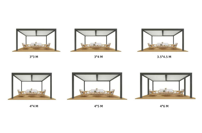 Aluminum Pergola Standard Sizes