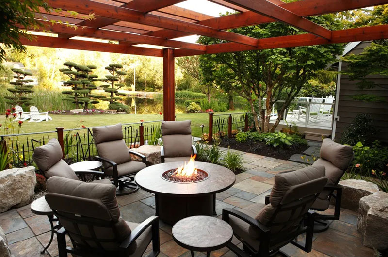 Pergola with Fire Pit