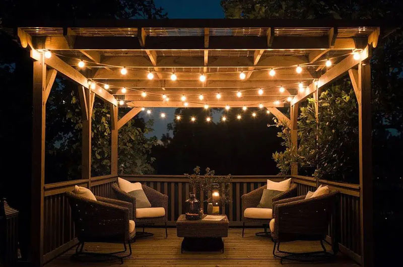 Pergola with Outdoor Lighting