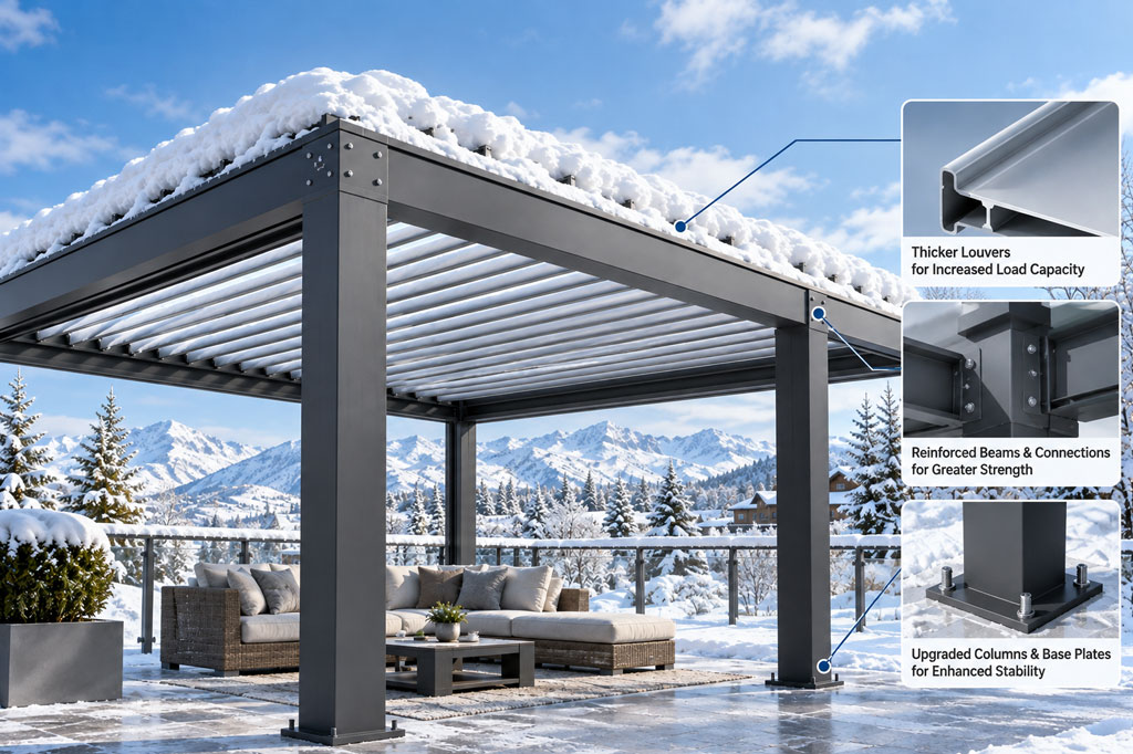 Reinforced Pergola for Higher Snow Loads