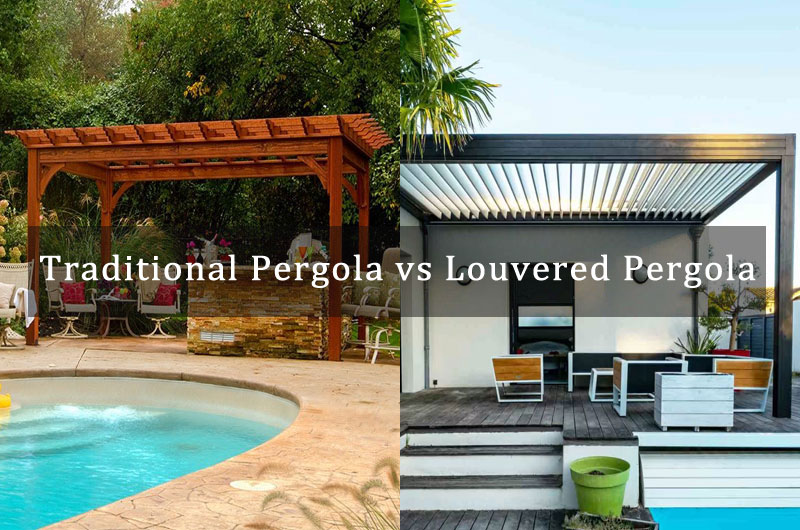 Traditional Pergola vs Louvered Pergola
